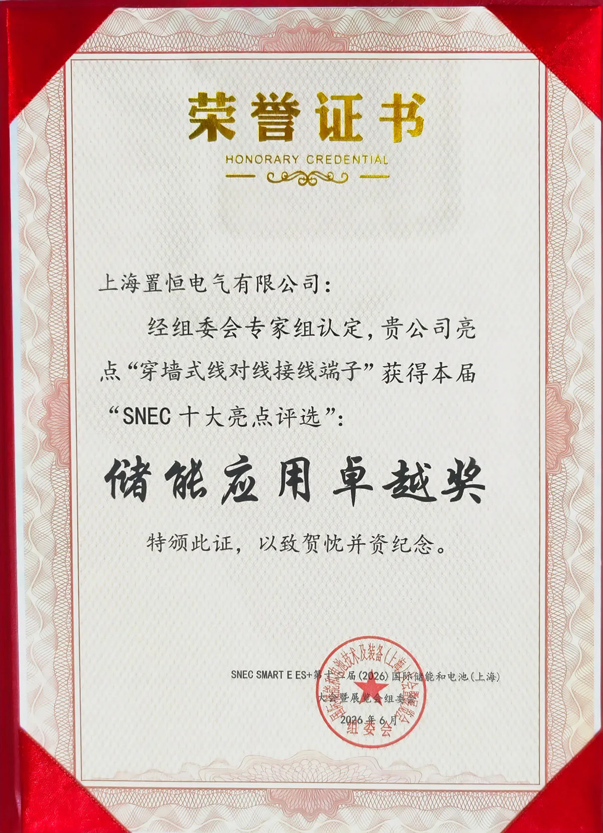 储能应用卓越奖